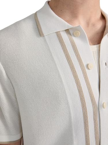 GUESS Men's Eco Short Sleeve Tyler Stripe Sweater Polo