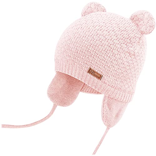 Dreshow Bqubo Baby Hats Infant Knit Hat Kids Earflap Warm Bear Ears Fleece Beanie With Mittens Toddler Boys Girls Newborn #TOP7