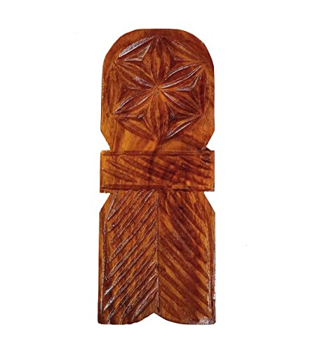 Hutson Premium Handmade Pure Sheesham Wood Thekua Khajoor Mould (Thekua Sancha) Pack of 1 Piece (10 Inch)