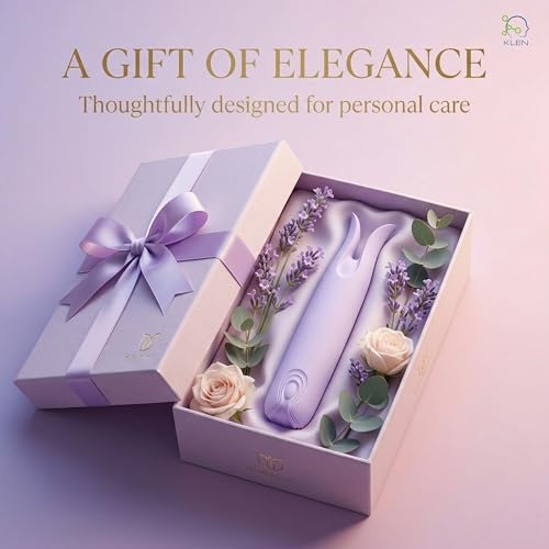Image of KLEN Premium Silicone Massager - Ergonomic Dual-Tip Targeted Body Massager, Waterproof, Whisper-Quiet, USB Rechargeable Handheld Device for Muscle Relaxation & Tension Relief (Lavender)