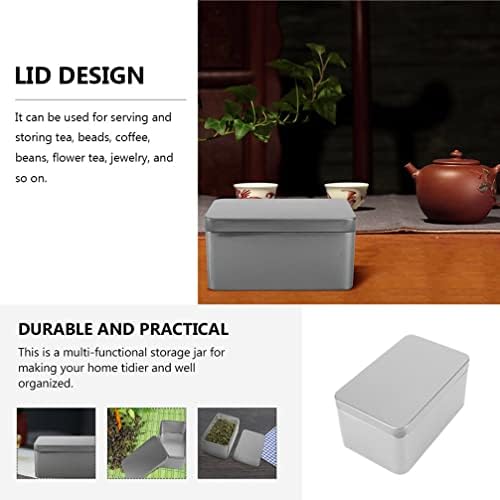 Doitool Metal Tin Box Lid, 2PCS Large Containers, Holder for Keeping Tea Car Keys, Cookie, Silver
