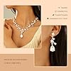 KLSURPRISE2 Floral Jewelry Set for Women–Wedding Jewelry Sets For Brides With Crystal Necklace & Earrings for Brides and Bridesmaids (01-Silver) #3