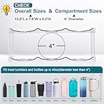 LARGER Compartment - Stackable Water Bottle Organizer Holder - for Stanley & Others' Large Tumbler - Clear Wine Rack, Cup Bottle Holder for Cabinet Home Countertop Fridge Pantry Shelf, 4 Tier Hold 12 - Image 4