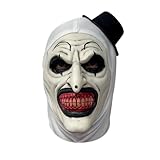 NTSWZYS Terrifier Art the Clown Mask 2025 Full Head Creepy Killer Masks for Halloween Party Props(Style 2-BlackWhite Hat)
