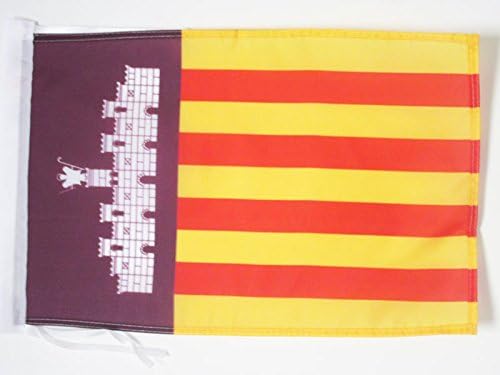 AZ FLAG, Mallorca Flag, 18'' x 12'', 100% Polyester Mallorca City Small Banner with Two Cords, Fade Resistant, Vivid Colors