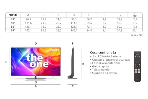 Philips Ambilight 'The One' 65PUS9010 QLED 4K Smart TV - Display 65’’ con processore P5 Perfect Picture Ultra HD, Titan OS, Dolby Vision e Dolby Atmos Sound - 3