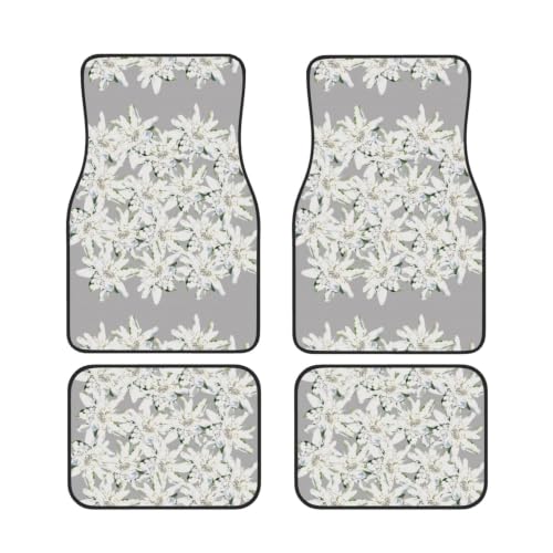 Alfombrillas antideslizantes para coche de neopreno impermeable con diseño de flores suizas