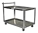 Vestil SCA2-2848 Aluminum Service Cart, 4" Rubber Casters with 2-Swivel and Rigid, 660 lb Capacity, Overall WxLxH (in.) 27.875 x 50.25 x 40.625, Shelf Size Width (in.) 27-5/8, Shelf Size Length (in.) 48, Top Shelf Height (in.) 33-3/8