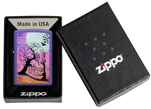 Image of Zippo Skull Tree Windproof Lighter - Gothic Forest Design, Color Image, Matte Finish, Refillable
