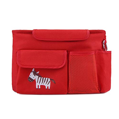 NuoYo Bocideal - Cochecito de Bolsa de Bebé Organizador, poner Buggy Cesta Botella Bolsas, Baby Carriage and Hanging Bag for the children.( Rojo/28 * 12 * 18 cm)