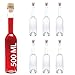 SLK GmbH Lot de 6 flacons vides en Verre 500 ML OPI-HGK avec Bouchons en liège et Bois pour liqueurs, Eau de Vie, vinaigre, Huile 31,5 cm 0,5 l