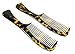 Parcelona French Wide Tooth Yellow Tokyo Large 8 3/4â€ Celluloid Set of 2 Professional Hair Handle Combs for Women and Girls