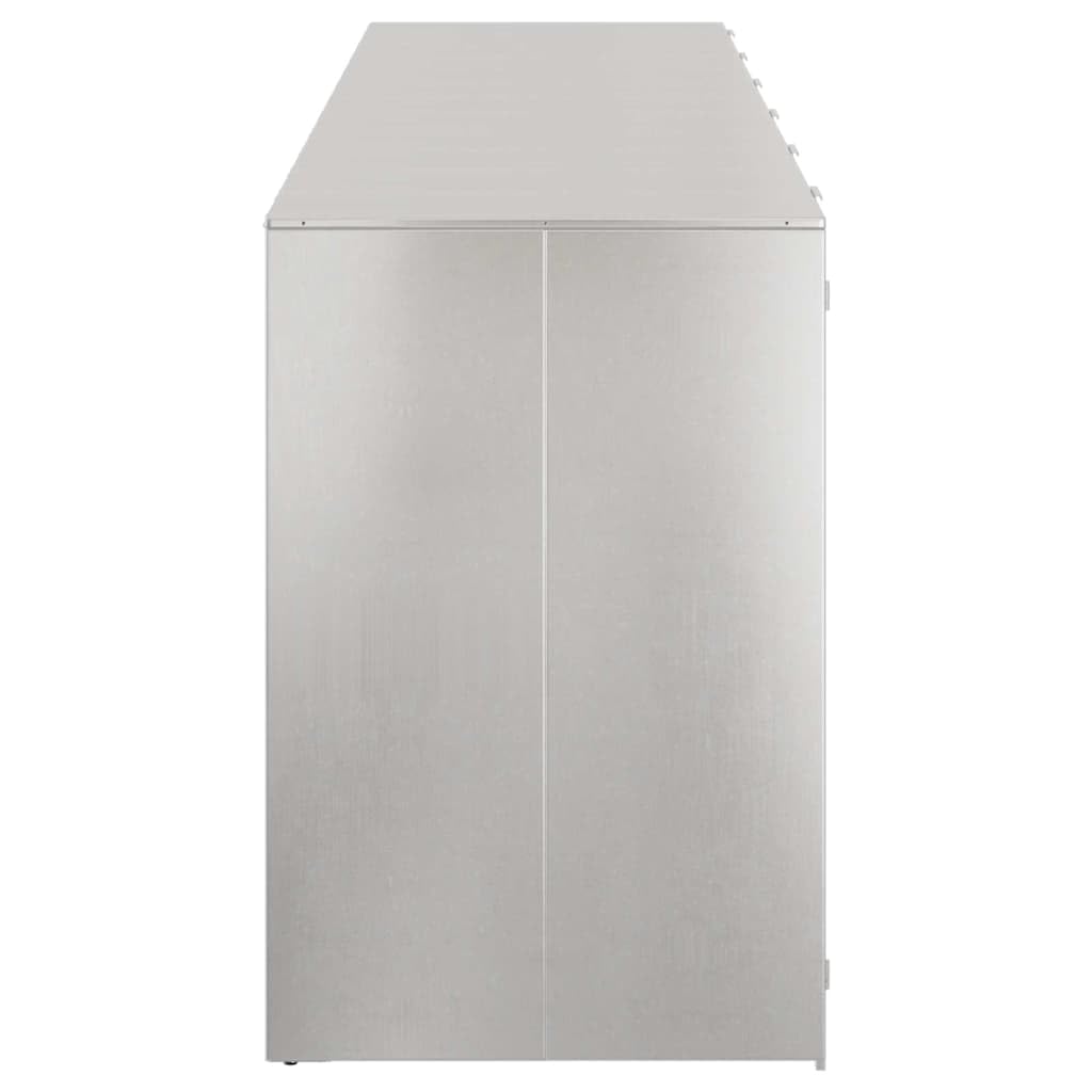 Genérico Almacenamiento de Cubos Wheelie para 3 Cubos Plateado,Productos del hogar,Accesorios para contenedores de residuos,Soportes para contenedores de residuos-3394792