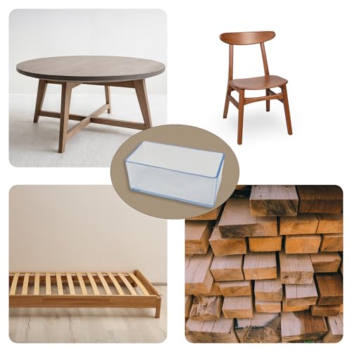2x4 Wood Post End Cap - 4Pcs 1.57”x 3.15“Post caps (1-1/2" x 3-1/7") PVC Floor Protector,Waterproof and Anti-Friction,Suitable for Table Legs, Chair Legs, armrests and Other Wood,Transparent by Aogigigio - Used condition - Image 5