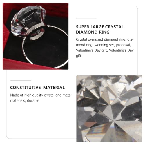 Giant Engagement Ring Prop Crystal Diamond Ring Prop for Wedding Christmas Decor3