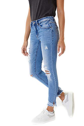 Kan Can Women's Mid Rise Ankle Skinny Jeans (0/23)3