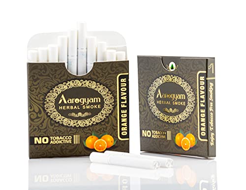 Aarogyam Herbals Cigarette 100% Tobacco & Nicotine Free Smoke, for Relieve  Stress & Mood Enhance Product for Smokers - (10 Sticks in Each Packet)  (Orange Flavour)