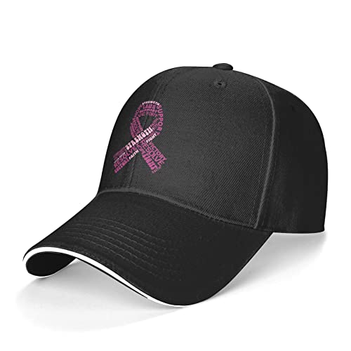 Breast Cancer Awareness Pink Ribbon Uomo Donna Berretto da Baseball Regolabile Cappellino Baseball Casuale Sportivo Berretto for Casual All'Aperto Estate