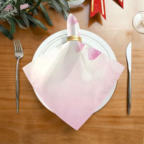 Servilletas de tela con corazones rosas pack de 6 miniatura 3