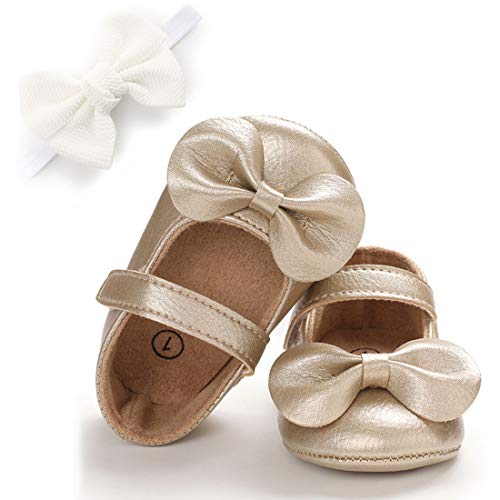 E-FAK Baby Girls Shoes Mary Jane Flats Shoes Anti-Slip Soft Rubber Sole Toddler First Walkers Princess Dress Shoes4