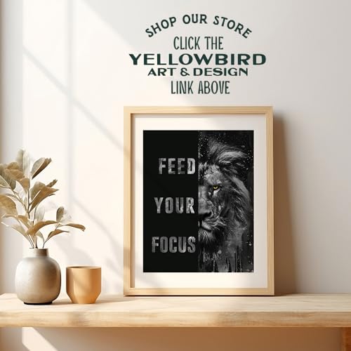 Yellowbird Art & Design Home Gym Decor, Office Decor - Motivational Wall Art For Men - Abstract Masculine Wall Decor - The Man Cave Sign - Room Decor For Men - Home Office Wall Art - Inspirational Quote - Success Boss Gifts thumb #3