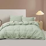 PHF Sage Green Duvet Cover Queen Size, Comfy Lightweight Skin-Friendly Comforter Cover Set with Button Closure, Soft Durable Bedding Collection with 2 Pillowcases for All Season, 90' x 90'