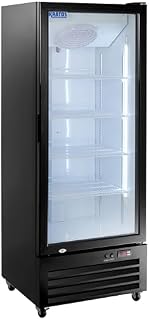 Kratos 23.5" Wide Black Swing Glass Door Merchandiser Refrigerator with LED Lighting, Commercial Display Refrigerator for Stores and Markets, 8.9 Cubic Ft.