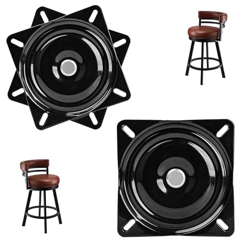TCHOSUZ 2Pack Heavy Duty Bar Stool Swivel Plate, 7 Inch Swivel Chair Base with Solid Ring of Ball Bearings, 400lbs Capacity Chair Swivel Bracket Replacement Parts for Barstools Recliner Chair Sofa