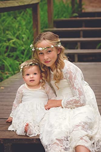 Abaowedding Fancy Ivory White Lace Flower Girl Dress Boho Rustic First Communion Gowns2