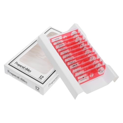LIGIGWASH 12個 生物学教育用プレパラート 昆虫 植物 動物標 顕微鏡観察用スライドグラス 学校 研究所 人学習に