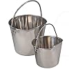 ProSelect-Stainless-Steel-Flat-Sided-Pet-Pail Stainless Steel Dog Pail