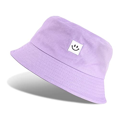 CMTOP Sombrero del Pescador Algodón Sonriente Gorro Plegable Bucket Hat Al Aire Libre Visera para el Sol Unisex Sombrero de...