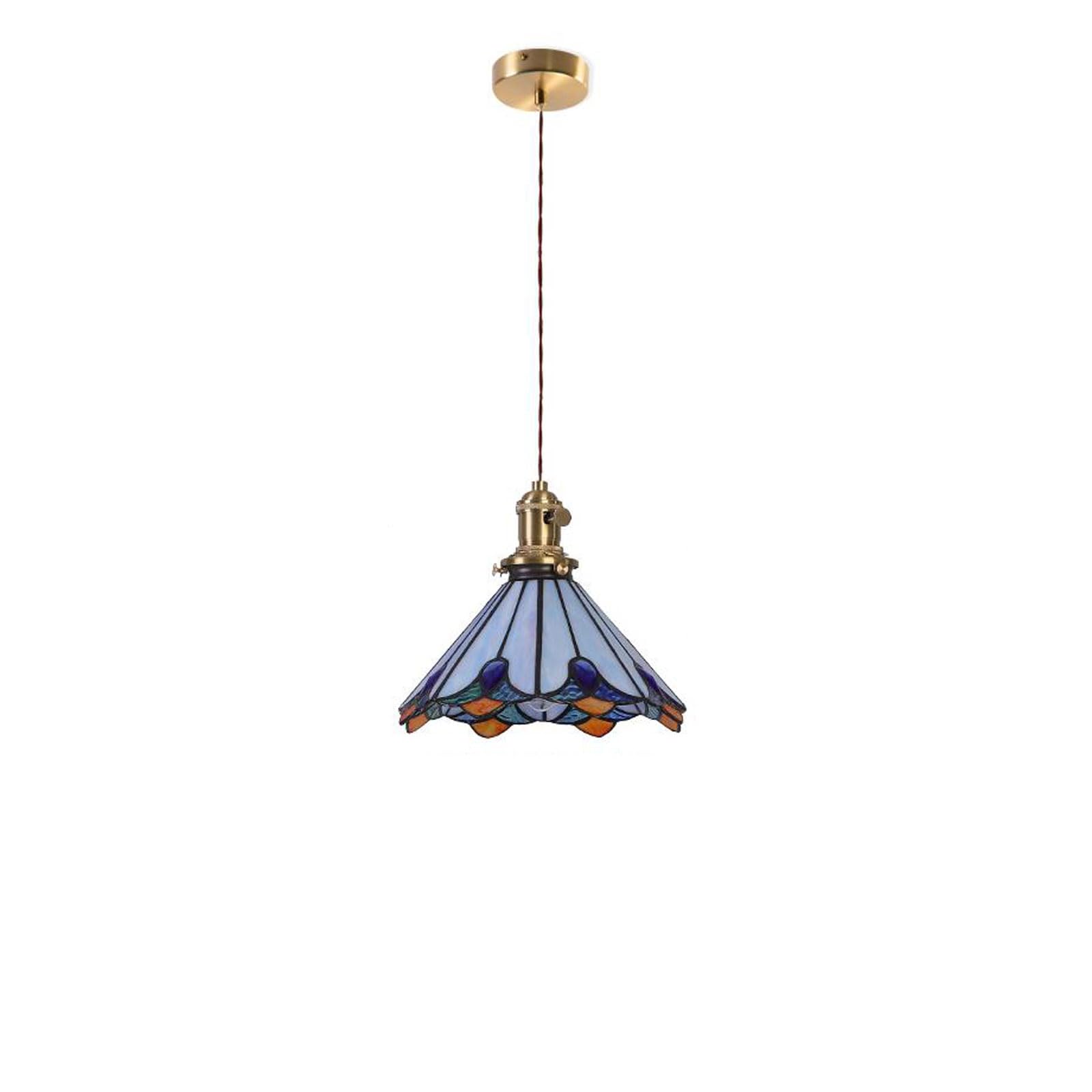 Rszcsmo Multicolor Retro Ed Glass Pendant Light Creative Flower-Shaped Lamp Body Hanging Lamp Bedroom Study Dining Room Lighting Fixture