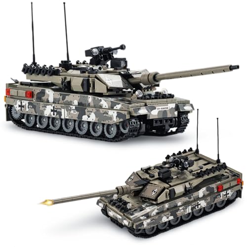 DrmBeyd Military Leopard 2A7 Heavy Tank Building Blocks 1009 PCS Army Leopard Tank Building Kits for Adults Toy Great Gifts for Military Enthusiasts and Boys Compatible with L***
