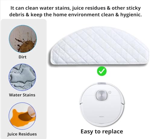 Image of Replacement Disposable Mop Cloth Compatible with Ecovacs Deebot Ozmo T8 | T8 AIVI | N7 | N8 | N8 Pro+ | OZMO 920 | 950 | N10 | T9 PRO | T9 AIVI |N10 |T9+ Durable, Efficient Cleaning Accessory