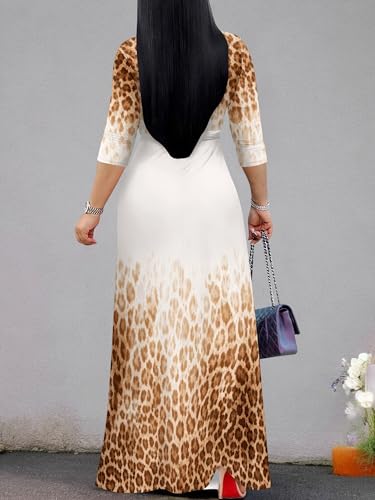 Image of PinkPatty Plus Size Dresses for Curvy Women V Neck Flowy Long Sleeves Wrap Maxi Dress Travel Vacation Outfits