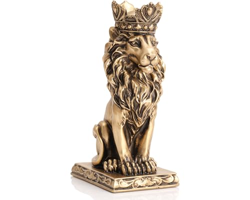 Estatua Vintage León Coronado 9 Pulgadas