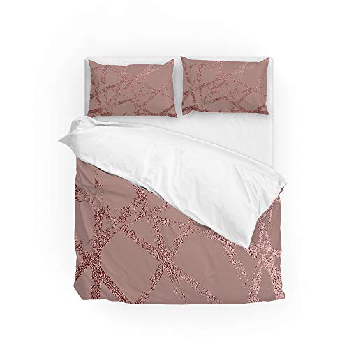 Housse de couette rose dorée durable qui ne décolore pas au lavage