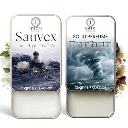 Image of Solid Perfume |Typhon&Sauvex Alcohol Free Wax Perfume Balm, Long Lasting | Pocket Tin 12g, Pack Of 2| Non Greasy Smooth Glide, Travel Friendly Men And Women