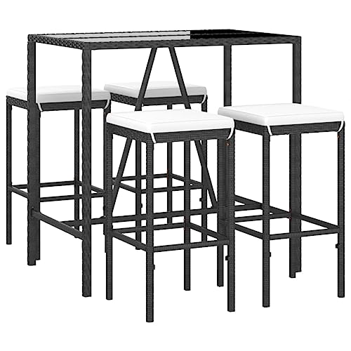 Ensemble de bar de jardin résistant aux intempéries avec coussins confortables - 4