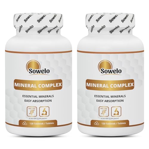 Sowelo - Mineral Complex, Mineralstoffe Komplex 120 Tabletten, Optimale Konzentration pro Portion, mit Neun Essentiellen Mineralstoffen und Spurenelementen, Hochwertige geprüfte Rohstoffe (2-Pack)
