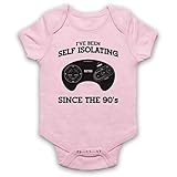 Mercancía no oficial. My Icon Art & Clothing I\'ve Been Auto Aislamiento Desde los 90 Retro Mega Consola de Computadora Controlador Baby Grow Rosa rosa claro 6 mes