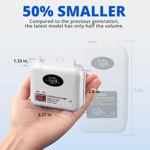 Image of Small Air Pump for Fish Tank 6 /12 Gallons, Aerator for Bait Bucket,Bubbler Stones for Aerator, Bait Bucket Air Pump,Quiet Voice, Suitable for Tropical Fish Enthusiasts and Fishing Enthusiasts