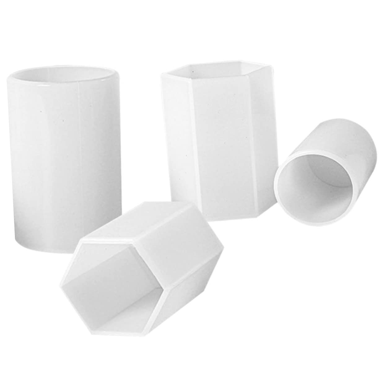 Stampo Candele Cilindriche Esagonali in Silicone 4 Pezzi