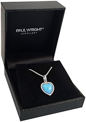 Paul Wright Created Opal Pendant Necklace, Heart Shaped with Vibrant Colour, 925 Sterling Silver, 41cm plus 5cm Extender