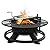 Red Mountain Valley 47" Fire Pit with Adjustable Grill, Outdoor Fireplaces, Large Wood Burning Patio Fire Pits for Outside, Black