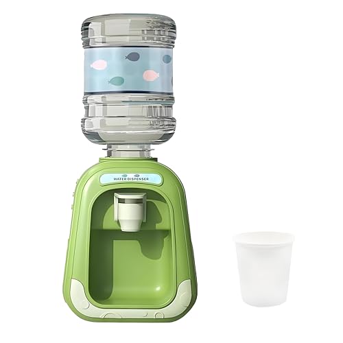 190ml Mini Water Dispenser with Cup 1:6 Scale Green Simulated Drink Dispenser On/Off Switch Design Ideal for Office or Living Room Dcor for Miniature Enthusiasts3.44x7.48 inchB