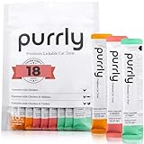 Purrly Lickable Wet Cat Treats Healthy Grain-Free Chicken Variety Pack (18 Count) Squeezable Creamy Purée with Human-Grade Protein Sources and Functional Nutrients Non-GMO No-Artificial-Additives