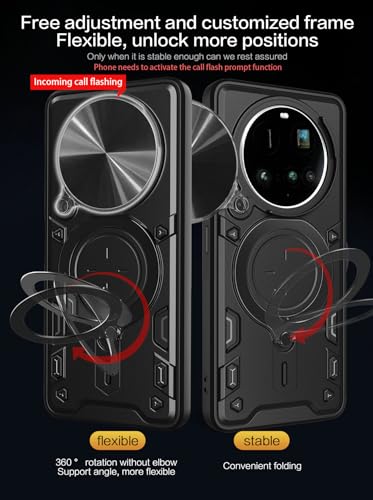 Elubugod Compatible with Xiaomi 15 Ultra Case Cover,with Slide Camera Lens Cover Compatible with Xiaomi 15 Ultra 5G 25010PN30G Case Blue