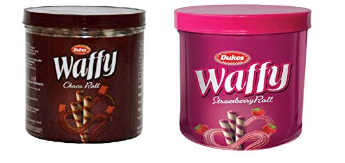 Guru Kripa Combo Dukes Waffy Strawberry Roll (250g), Choco Roll (250g)